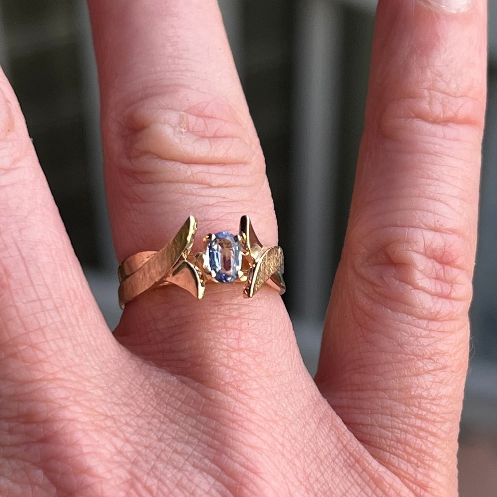 New Gorgeous Tanzanite 14k Gold Ring, sz 6